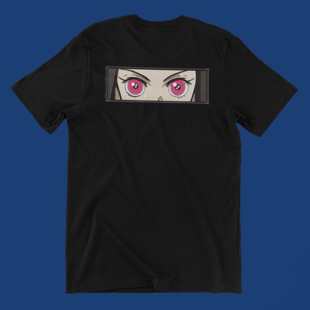New- White&black Embroidered anime box T-shirt
